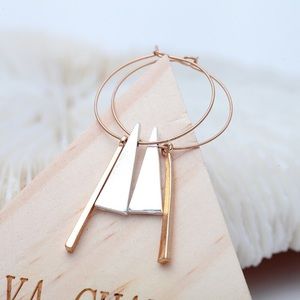 2 tone metal earrings